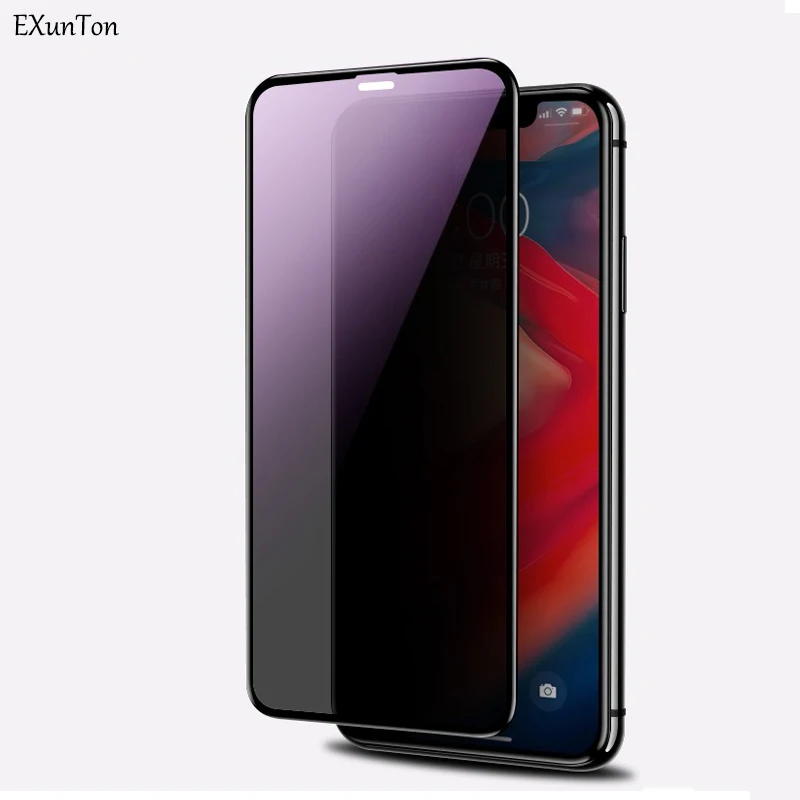 Антишпионское закаленное стекло для iPhone X XS Max XR с антибликовым синим светом