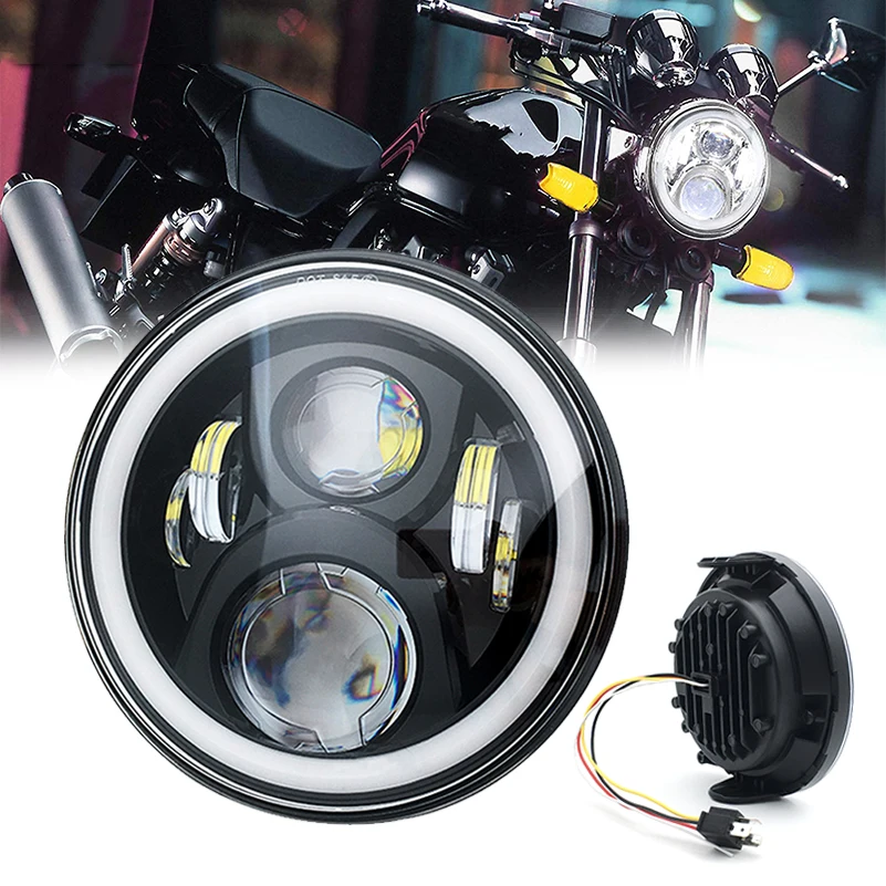 7-дюймовая круглая светодиодная фара с DRL для Honda CB500 CB400 CB1300 Hornet 250 600 900 VTEC VTR250