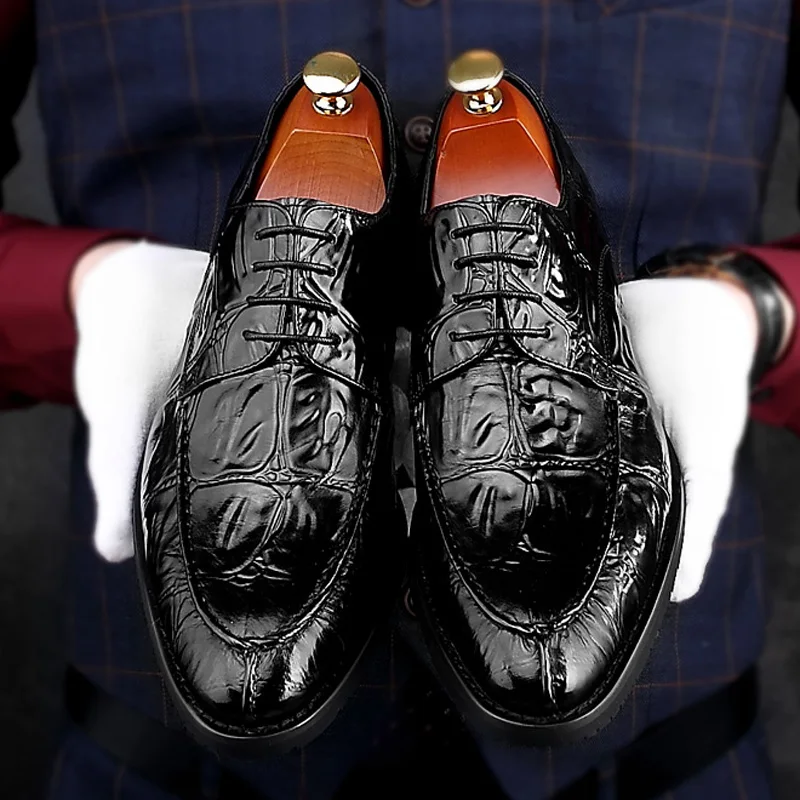 Новинка Роскошные мужские туфли оксфорды из натуральной кожи Итальянские с