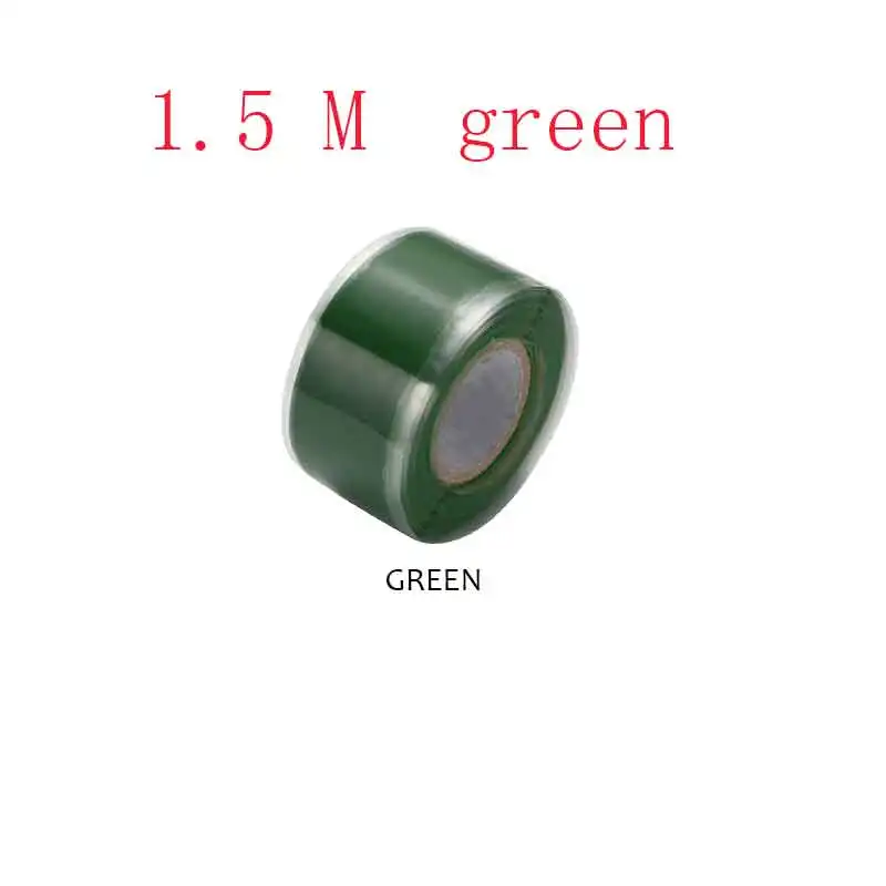 1.5M green 3m/1,5 M новая многоцелевая самоклеящаяся прочная черная резиновая силиконовая водонепроницаемая клейкая лента спасательная самосплавляющаяся проволока - Цвет: 1.5M green