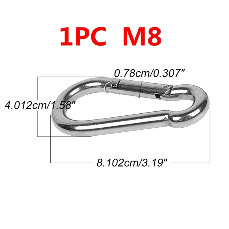 Новый карабин из нержавеющей стали M6 M8 пружинный Многофункциональный Карабин