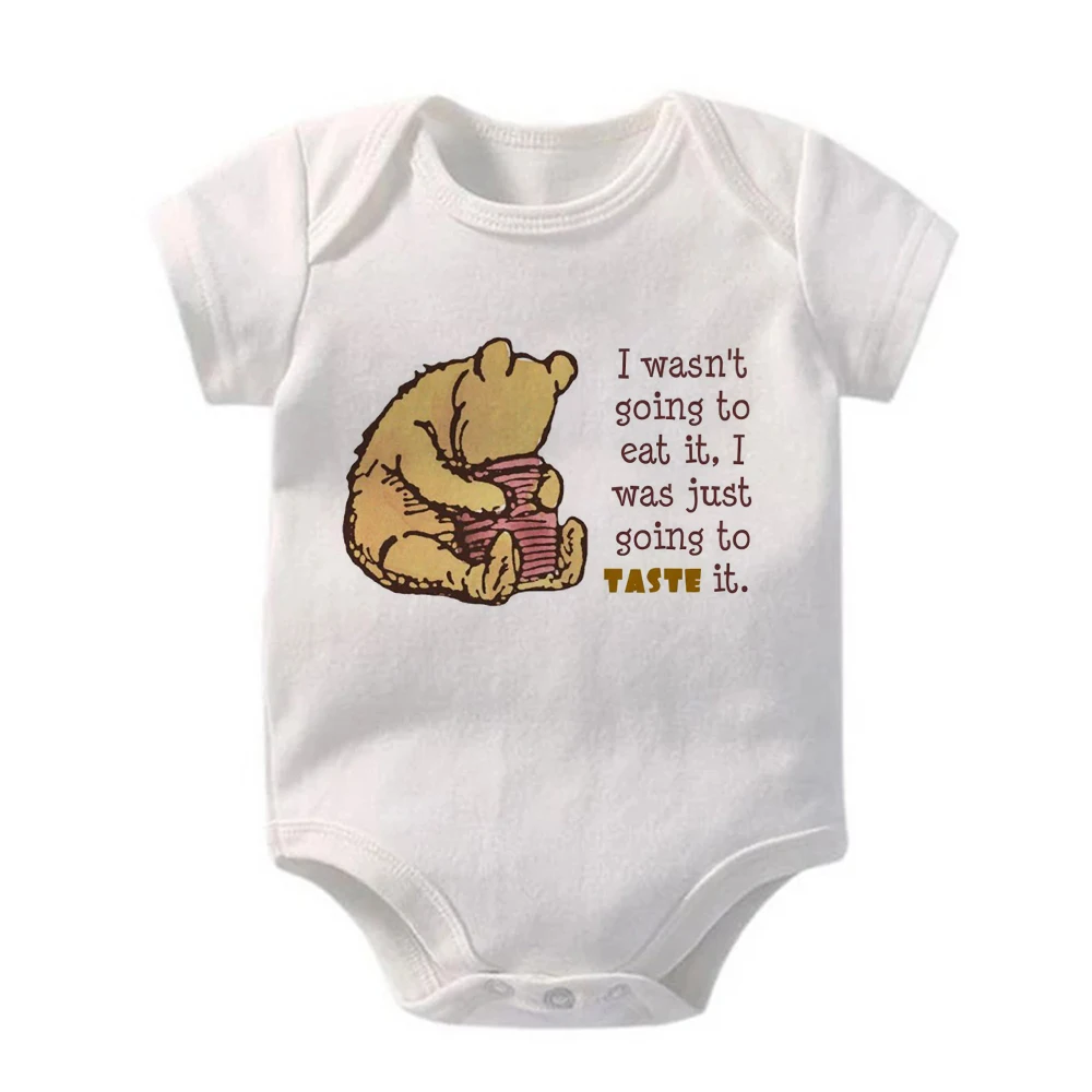 

Summer Newborn Baby Boy Girl Romper Cartoon Winnie the Pooh and Honey Print Short Sleeve Jumpsuit Infant Costumes Clothes Outfit