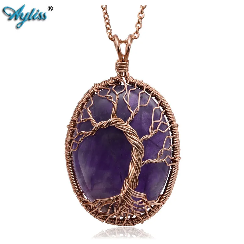 Ayliss подвеска с драгоценным камнем в виде дерева жизни для женщин ручная работа