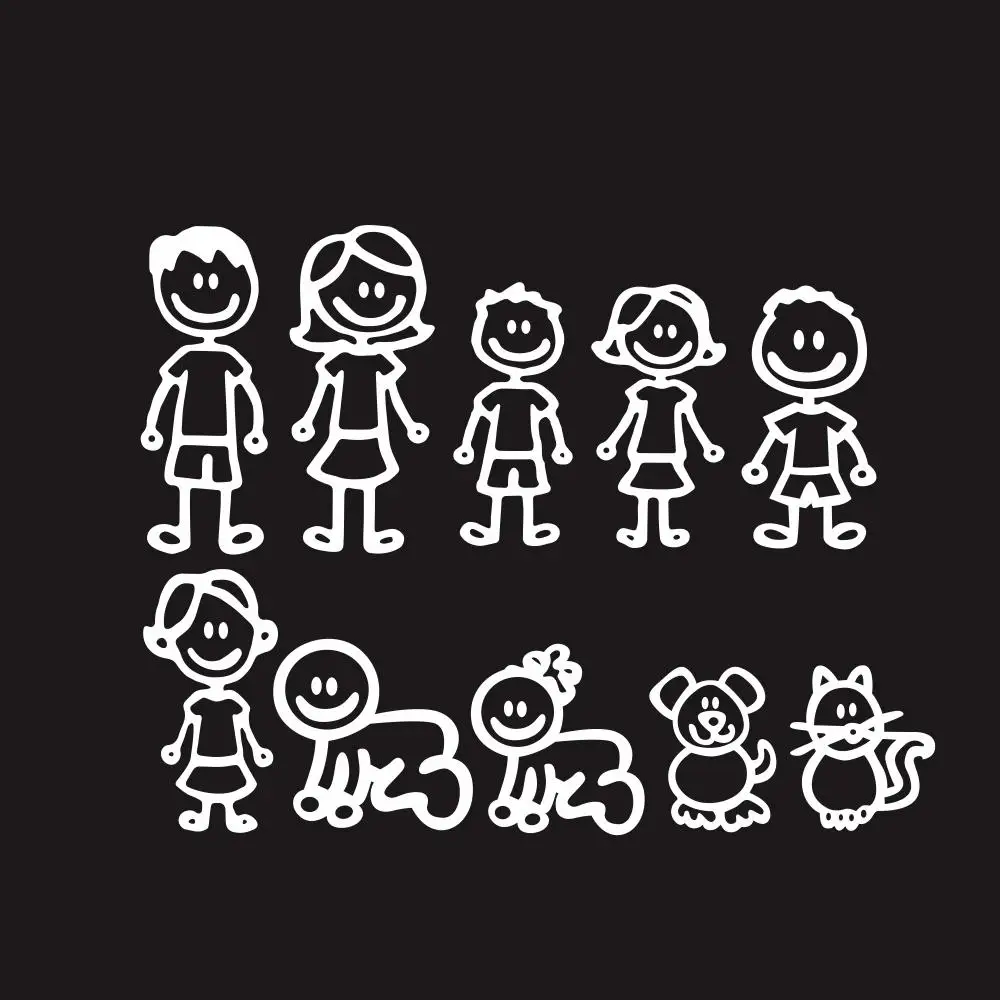 Автомобильная наклейка самоклеящиеся наклейки с фигурками семьи высекающие