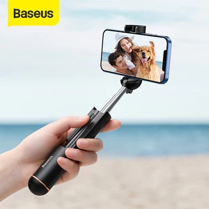 baseus mini bluetooth selfie stick wireless foldable handheld extendable selfiestick for iphone 12 11 pro max xiaomi huawei free global shipping