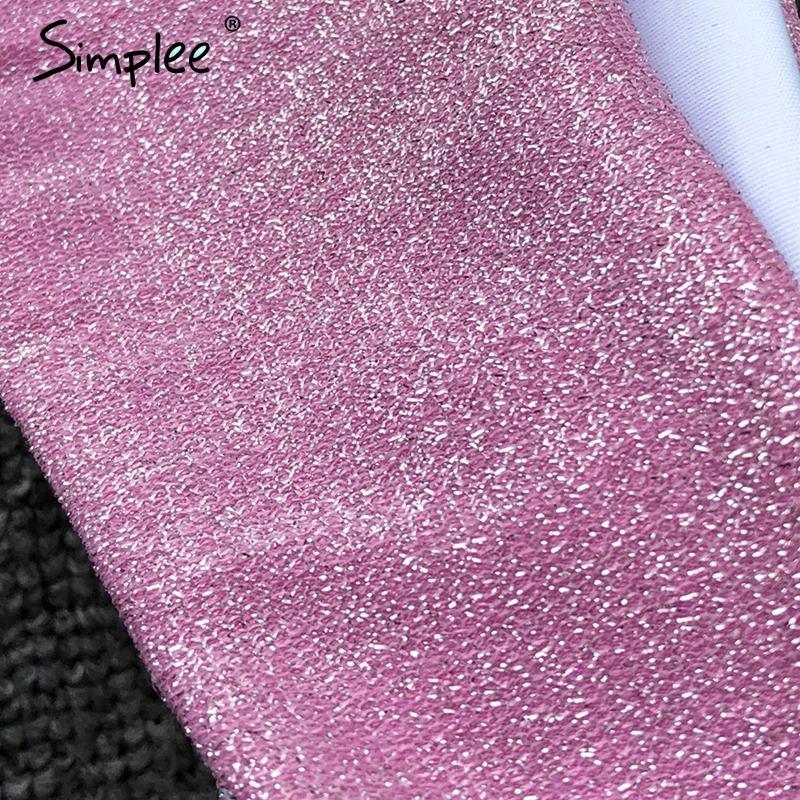 Раздельный купальник Simplee с эффектом пуш-ап сексуальный блестящий бретелькой