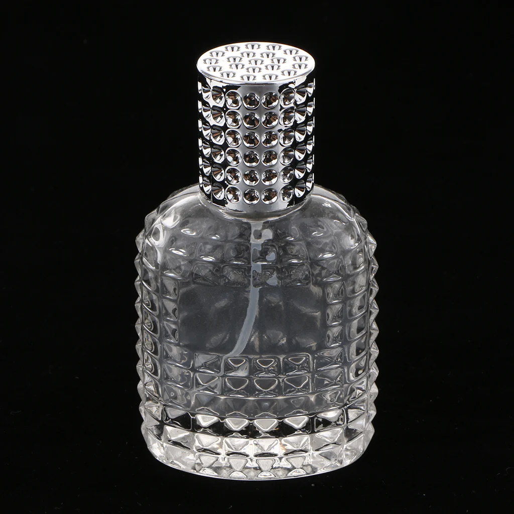 

3pcs Crystal Glass Pineapple Design Empty Refillable Perfume Fragrance Spray Bottle Travel Size Silver 50ml