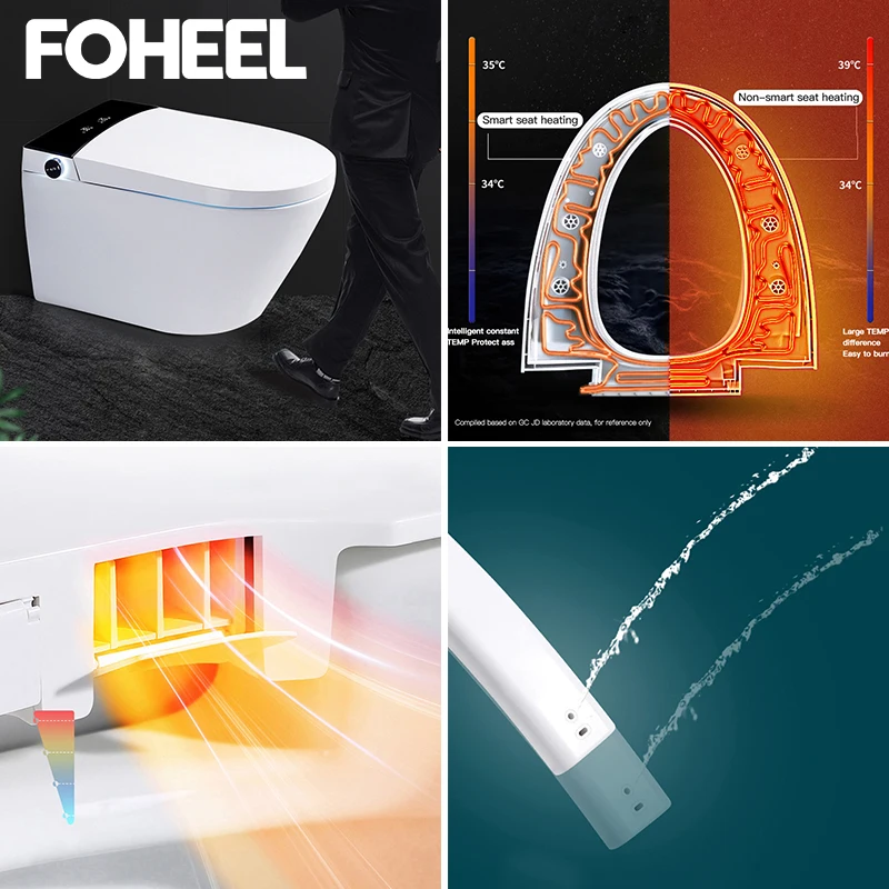 Настенный слитный Умный Унитаз FOHEEL умный туалет для ванной комнаты настенные