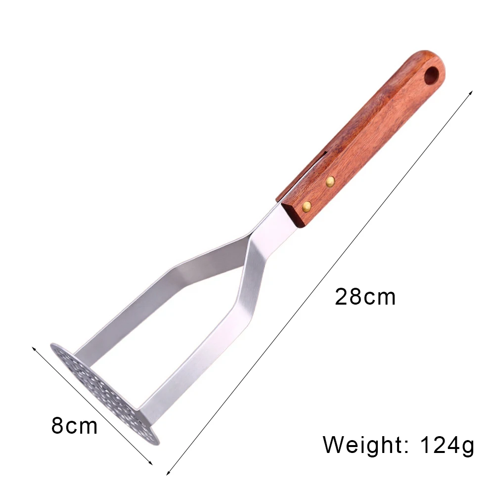 

Potato Masher Heavy Duty Stainless Steel Reinforced Wooden Handle Mashed Potato Creamy Mashed Vegetable And Fruit