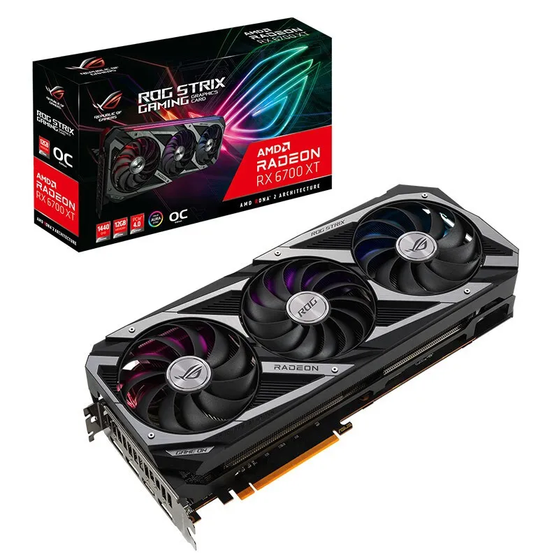 

Оригинальная игровая Видеокарта ASUS ROG-STRIX-RX6700XT-O12G-GAMING AMD Radeon RX 6700 XT, Настольная видеокарта