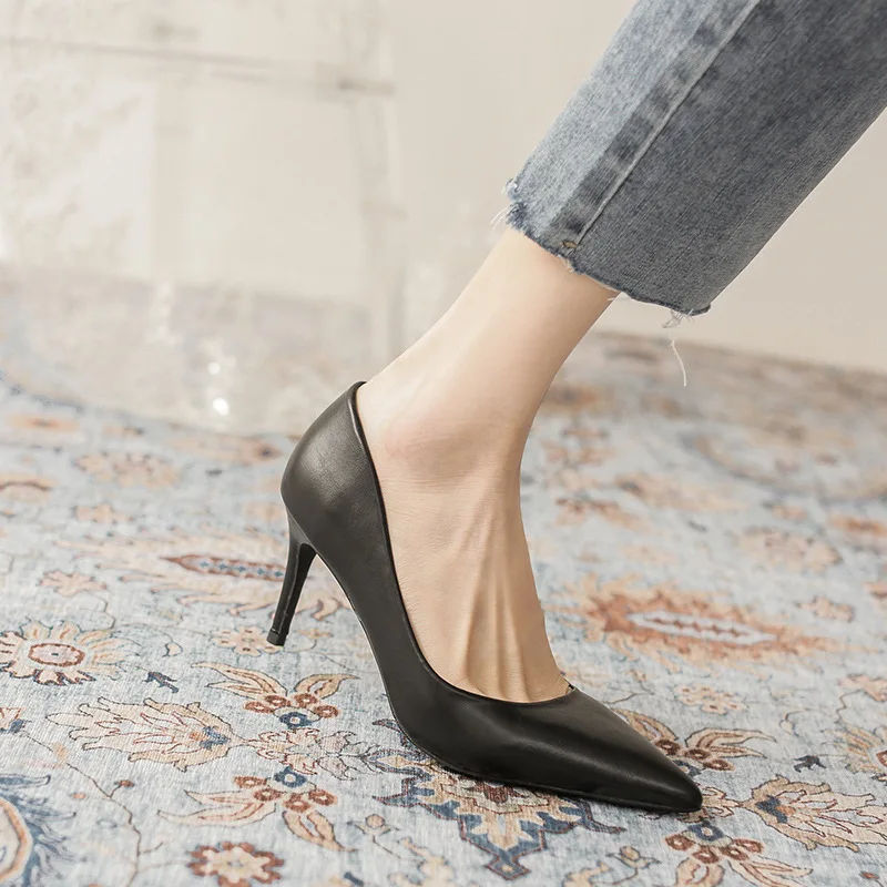 Туфли-лодочки женские с острым носком брендовые дизайнерские туфли на низком