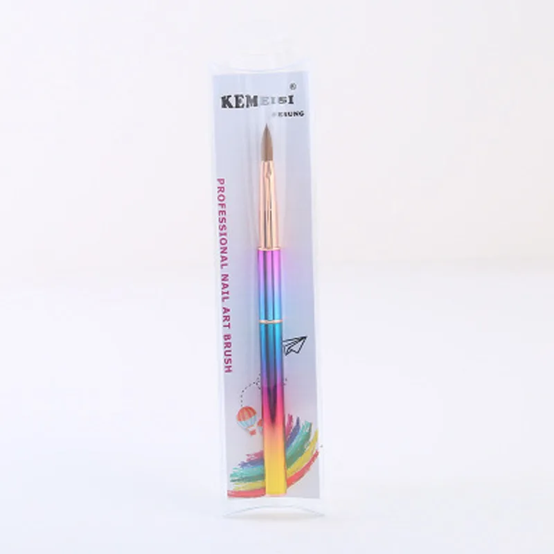 

100% Kolinsky Sable Nail Brush Metal Handle UV Gel Carving Painting Mink Hair Nail Art Pen for DIY Home Nail Art Tools