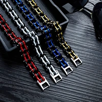 european and american fashion punk stainless steel chain jewelry personality fashion haulage motor bicycle bracelet men