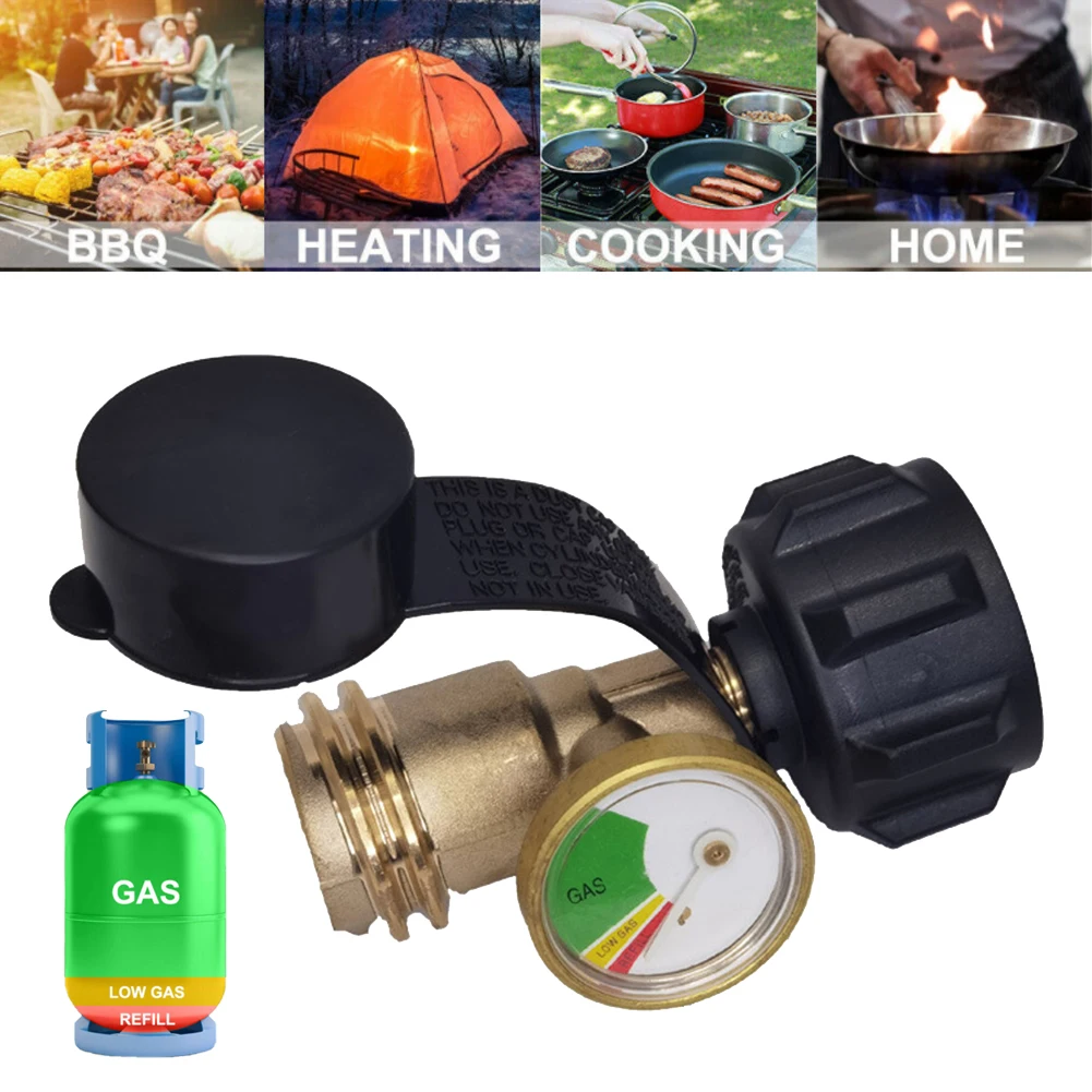 

Co2 Meter Propane Tank Gauge RV Pressure Brass Adapter Gas Level Cylinder Meter Grill Utensils BBQ Indicator Fit For 5-100 Lb