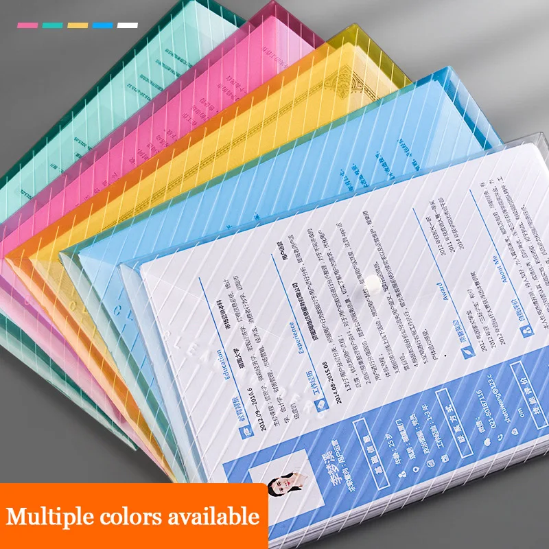 25pcs A4 File Bag Transparent Plastic Thickened Large-capacity Storage Student Information Pocket Folders Stationery |