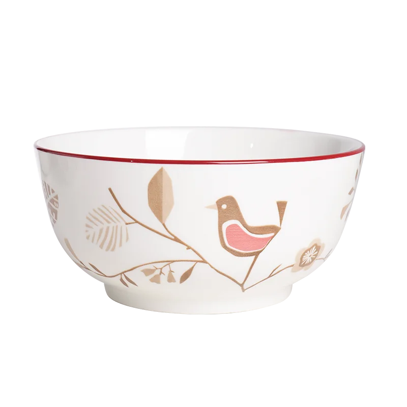 

Chinese Style Bowl Ceramic Noodles Rice Personalized Gift Soup Bowl Plate British Creative Frutero Household Tableware ED50TW