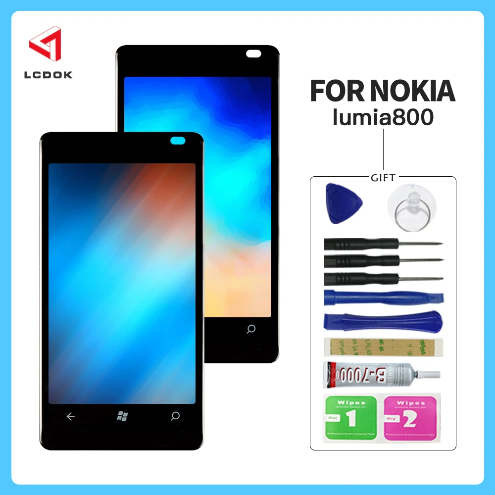 ЖК дисплей для Nokia Lumia 800 100% испытано сенсорный экран с цифровым преобразователем