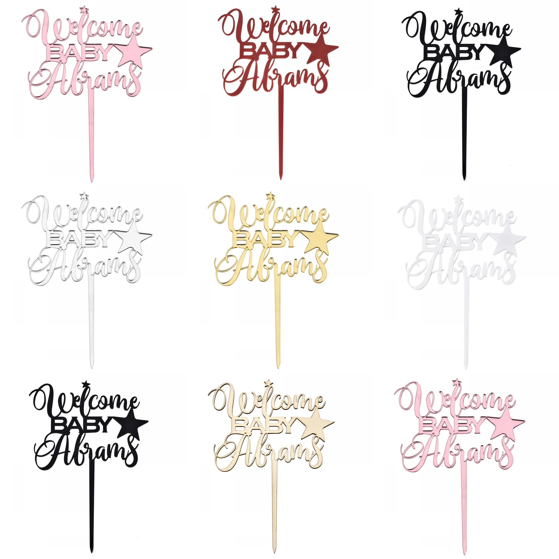 Персональный Выгравированный Топпер для детского торта акриловый деревянный