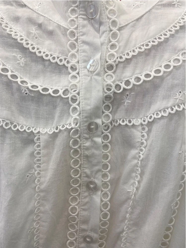 

Heavy craftsmanship, embroidery, tie, waist, big hem, cotton and linen dress, ladies' autumn new styles, multi-level puff skirt