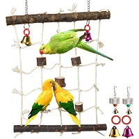 parrot climbing net bird toy swing rope net bird stand net hammock bird hanging bite climbing ladder chewing biting improved
