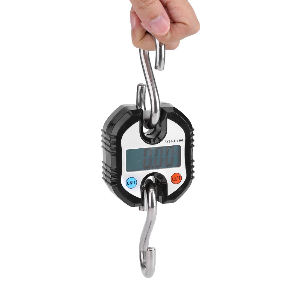 Mini Crane Scale Portable LCD Digital Electronic Hook Hanging Scales Loop Weighing Balance With |