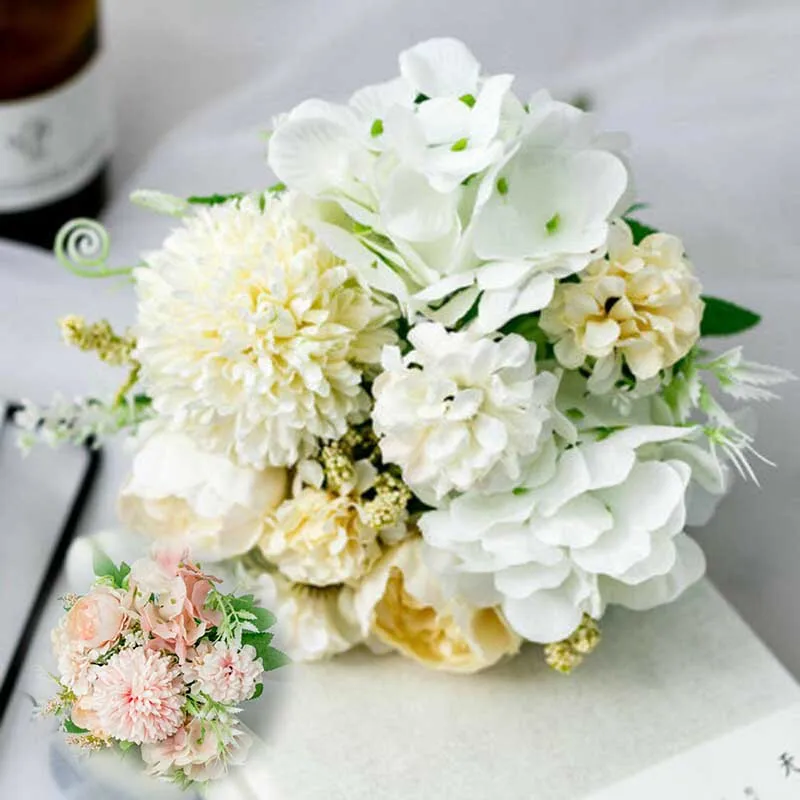 Fake flower Flowers Party Artificial Peony Bouquet Home Decor 13 Head Silk Leaf Wedding | Дом и сад