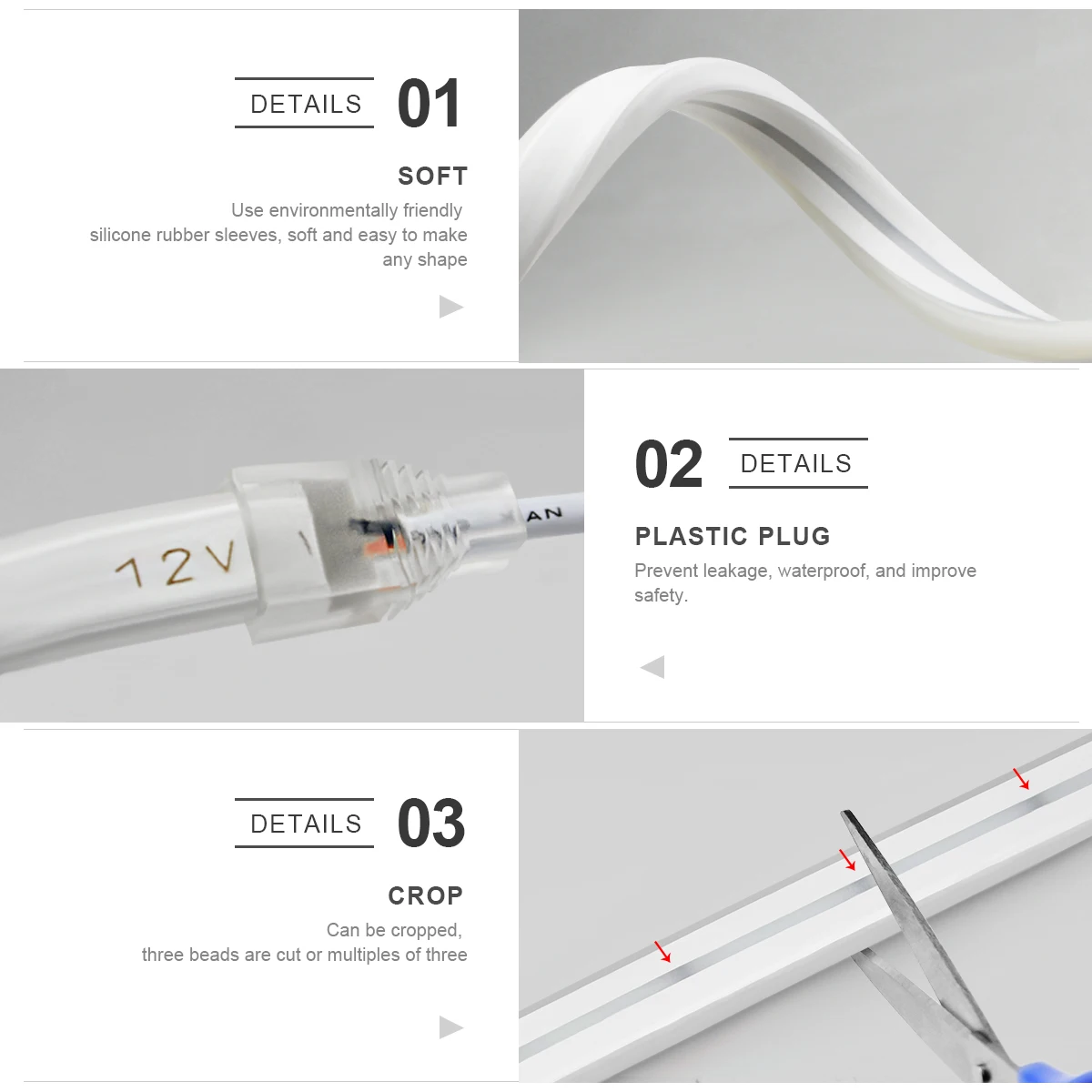 DC 12V Neon Light Led Strip IP67 Waterproof 2835 120Led/m Flexible Tube Rope Sign DIY Christmas Holiday Decoration | Лампы и освещение