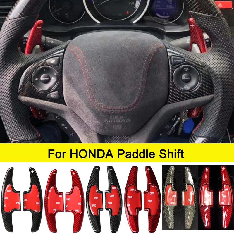 

New 2pcs Carbon Fiber Steering Wheel Shift Paddle Shifter Extension For Honda Civic Accord Spirior Odyssey Acura CR-V UR-V FIT