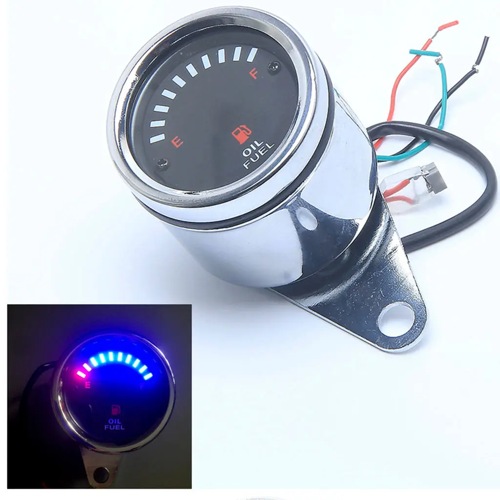 

Универсальный круглый светодиодный цифровой датчик уровня масла и топлива для мотоцикла, хромированный, 12 В, 65 мм