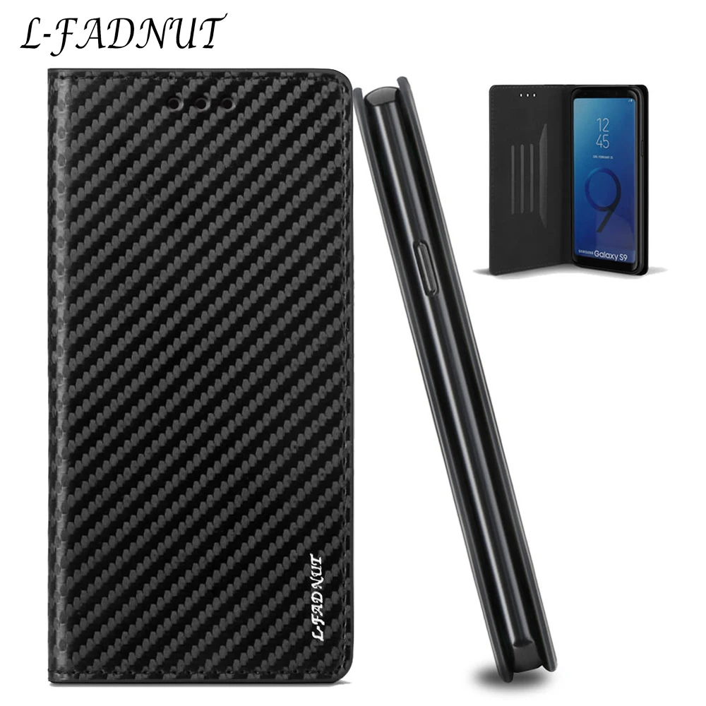 

L-FADNUT Carbon Fiber Flip Leather Case For Samsung Galaxy A51 A71 A50 A70 A10 A20 Wallet Cover For Samsung A20E A30 A40 A41