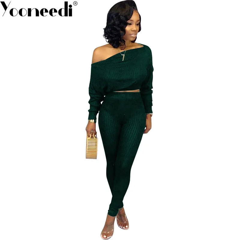 Yooneedi/2019 г. осенний дизайн повседневный комплект из 2 предметов для женщин 3 цвета