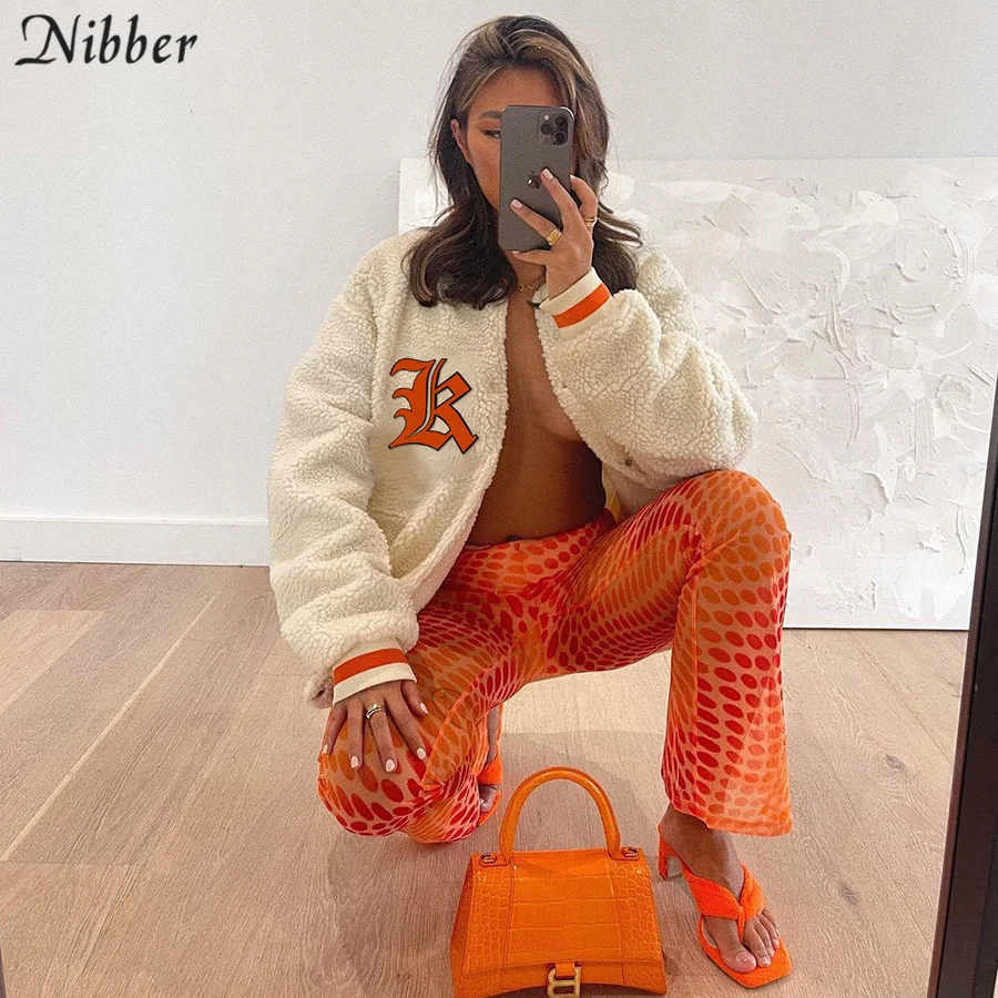 Модная уличная теплая куртка Nibber из овечьей шерсти однобортная бейсбольная