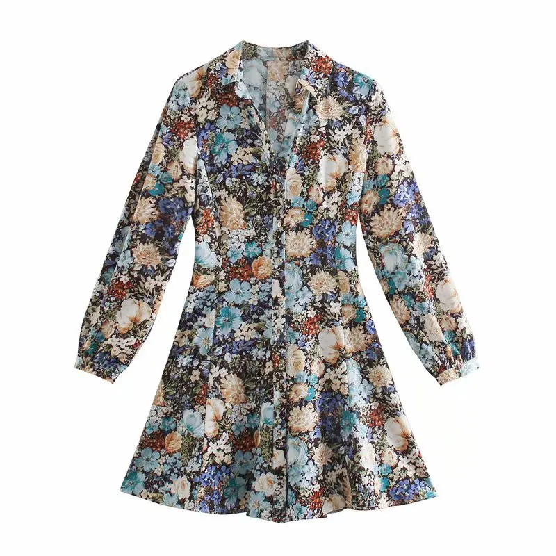 Модное летнее женское платье 2021 Новое ТРАПЕЦИЕВИДНОЕ платье-рубашка с отложным