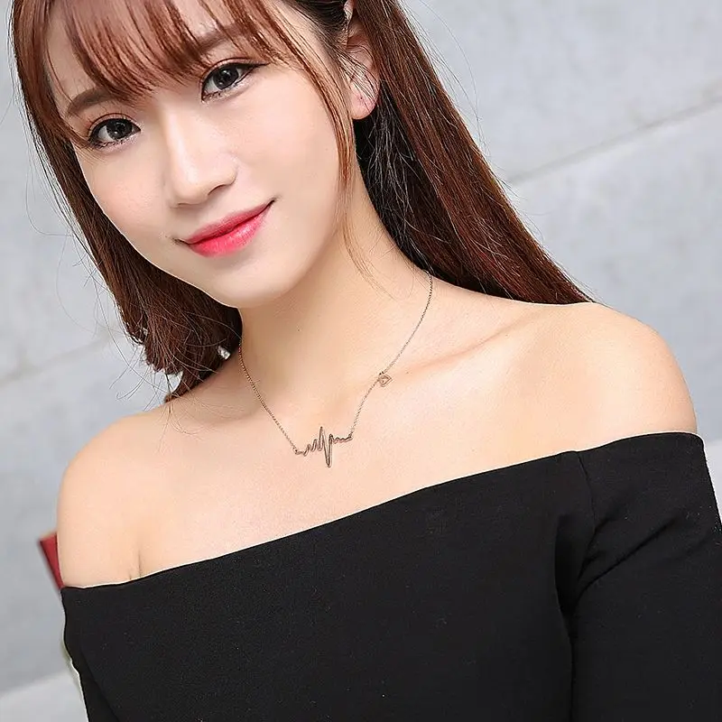 Женская подвеска из нержавеющей стали под розовое золото ожерелье с