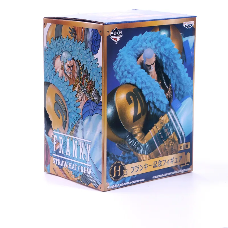 

Anime OP 20th Anniversary Franky Blue Jacket PVC Action Figure Straw Hat Crew 2D3Y OP Model Luffy Zoro Sanji Brook