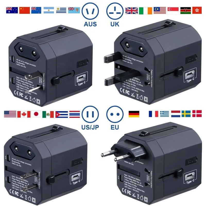 Дорожный адаптер все в одном универсальное сетевое зарядное устройство сетевой