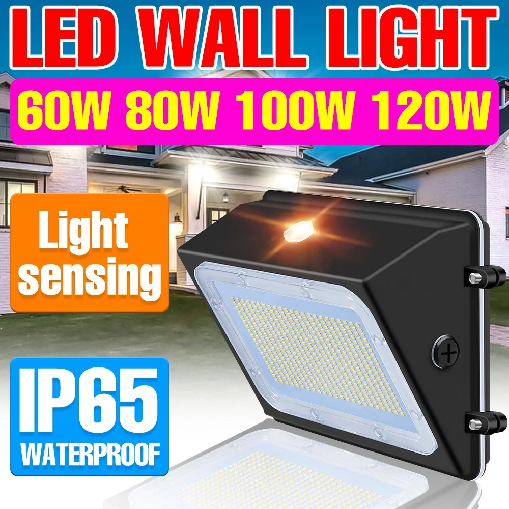 LED Wall Lamp 220V Street Light 100W Flood Light 110V Spotlight Outdoor Lighting 60W 80W 120W Waterproof Floodlight For Garage