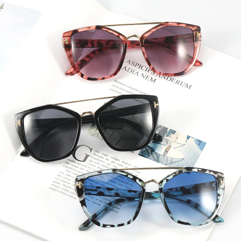 Солнцезащитные очки женские с градиентными линзами кошачий глаз uv400 роскошные