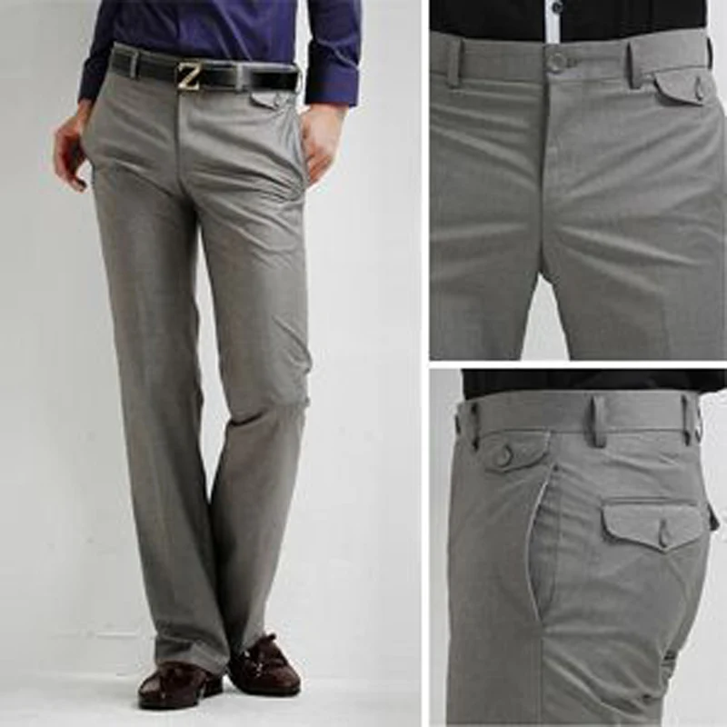Брюки мужские шелковистые облегающие классические прямые деловые формальные
