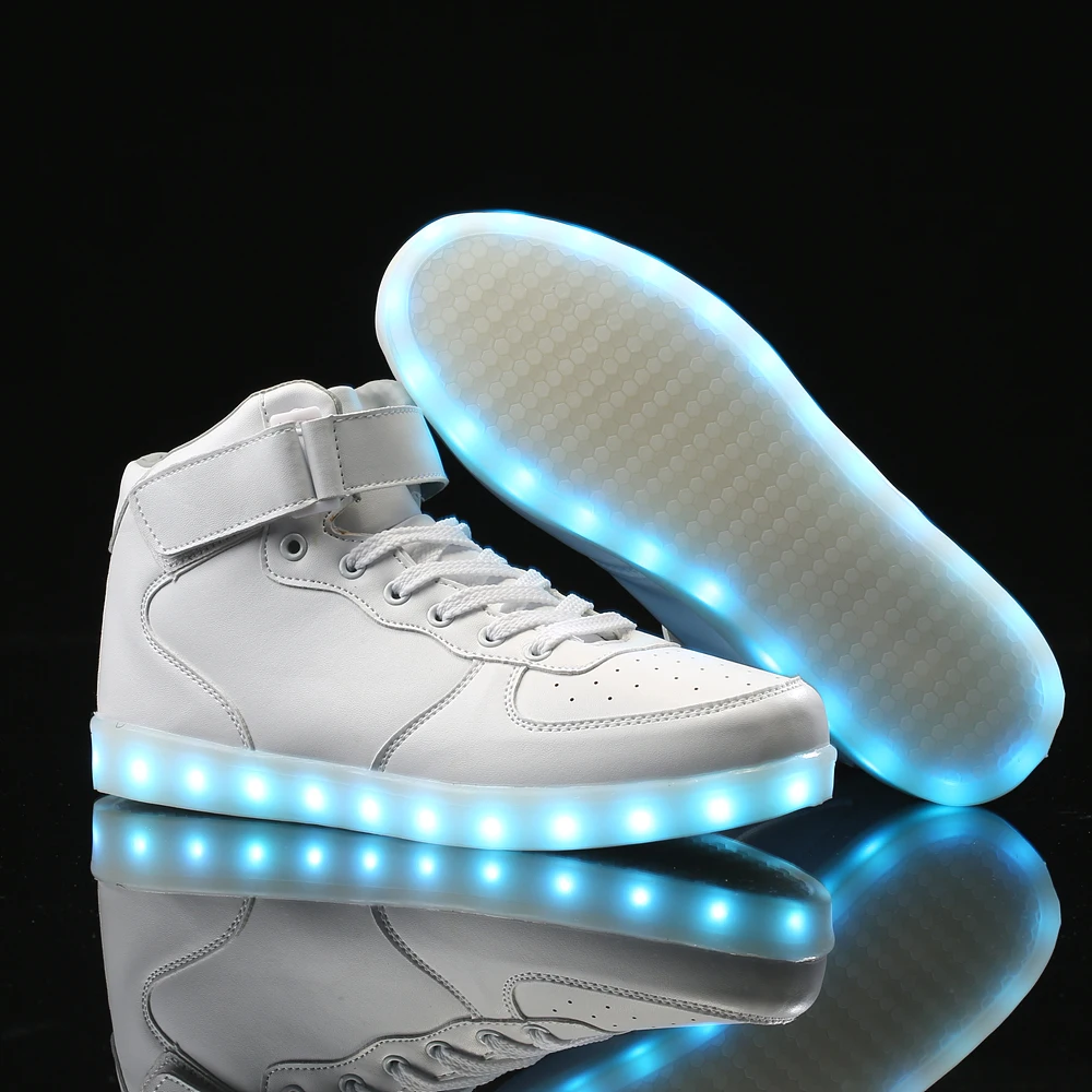 High Top Remote Control Luminous Sneakers Light Up Shoes kids shoes for Girl tenis infantil Unisex | Обувь