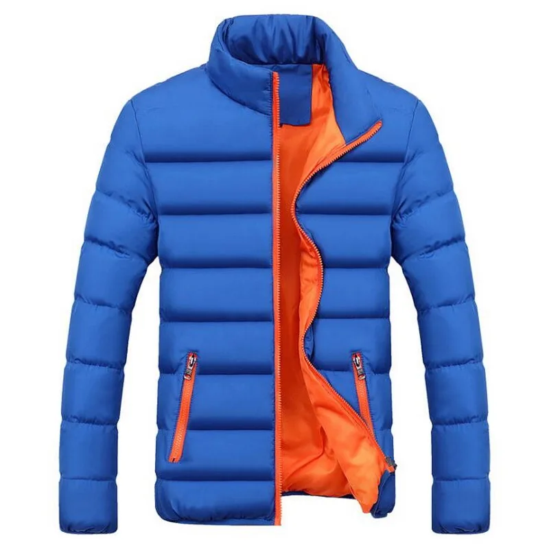 Men Parka Cotton Padded Winter Jacket Men Warm Jacket Solid Zipper Thick Coat Winter Warm Outwear Brand Coat