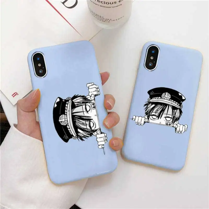 

H-HaNako Kun Phone Case For IPhone 6 6s 7 8 Plus X Xs Xr Xsmax 11 12 Pro Promax 12mini Candy Blue Silicone Cover