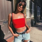 Модные женские Клубные майки, однотонные майки без рукавов на бретельках, укороченный топ без косточек, бюстгальтер, повседневные сексуальные женские летние майки