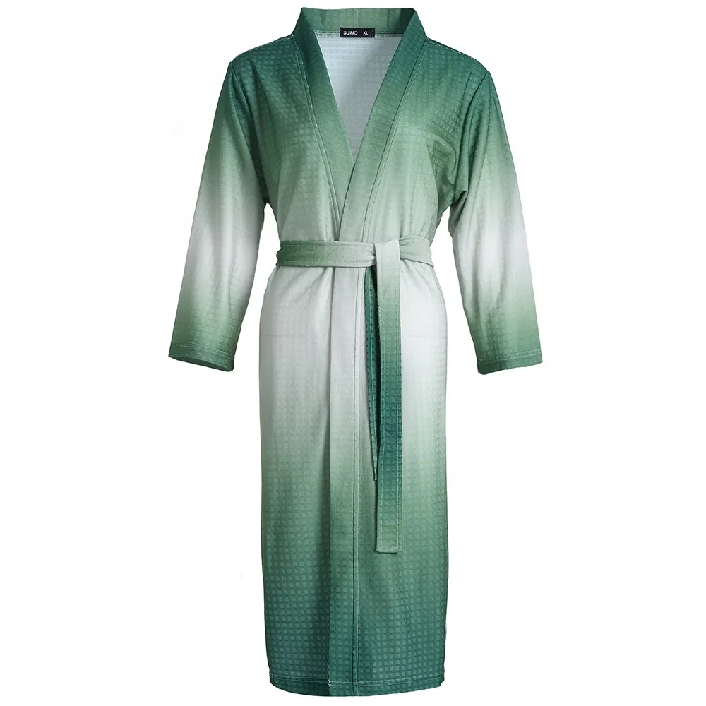 

Waffle Women Kimono Bathrobe Gown Nightwear Soft Sleepwear Nightdress Casual Intimate Lingerie Lovers Nightgown Home Clothes