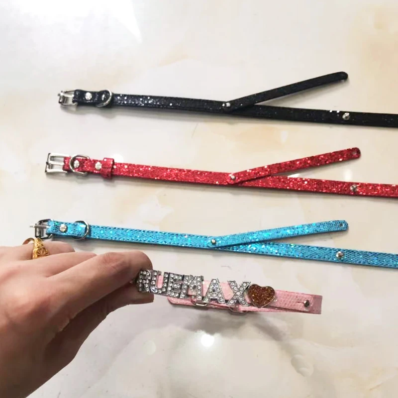 Лента для ошейника с блестками 10 шт./лот 370 мм длина ширина маленьким ремнем 8