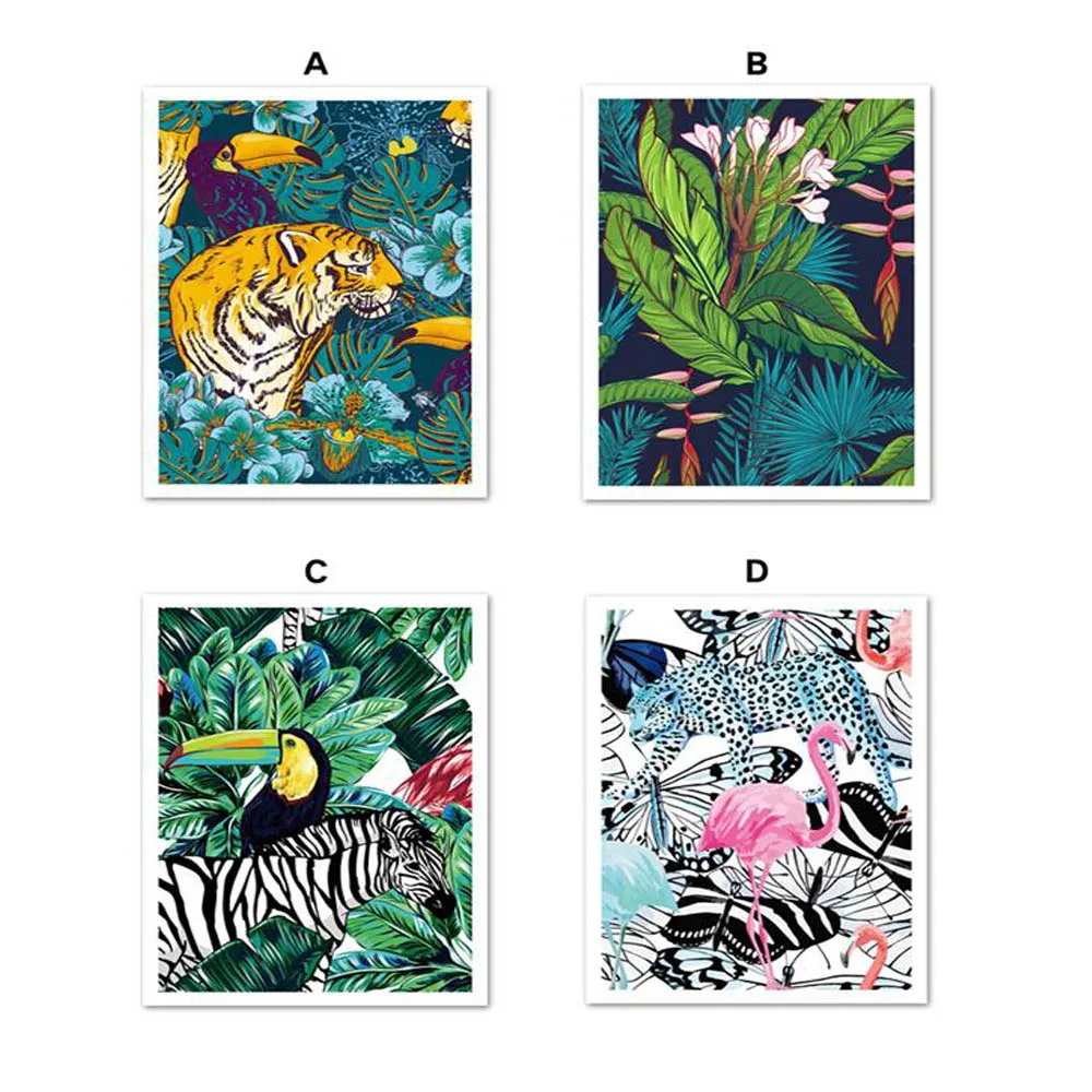 5D алмазная живопись тигр Фламинго Леопард Зебра монстера вышивка настенное