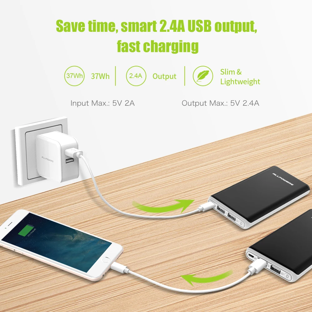 Внешний аккумулятор ALLPOWERS 22000 мАч два входа USB|Внешние аккумуляторы| |