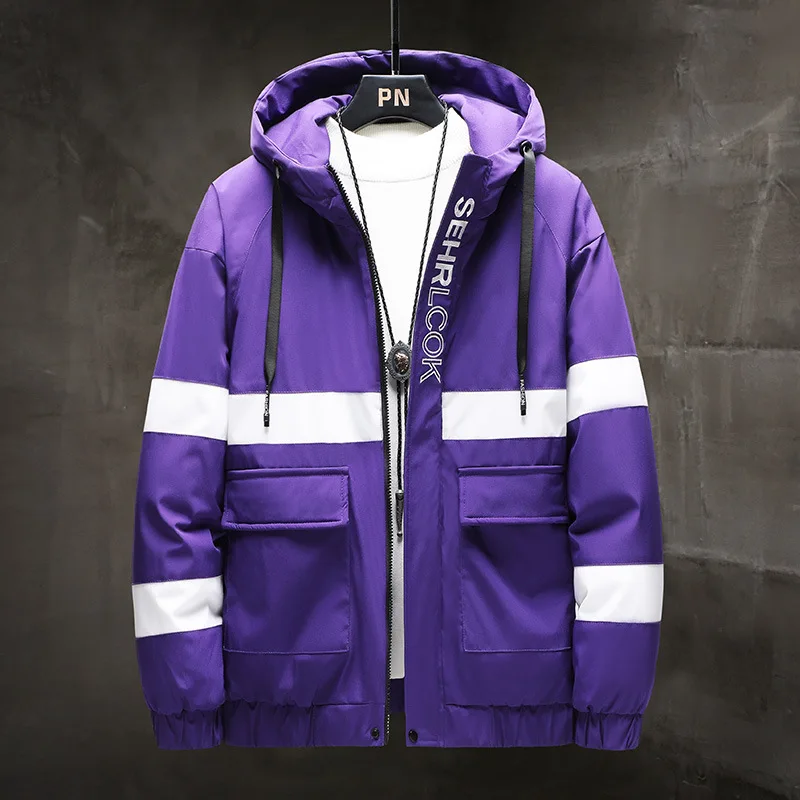 

2020 Winter New Korean Thick Simple Pure Color Wild Casual Plus Size Down Cotton Jacket Tide Brand Warm Men Jacket Free Shipping