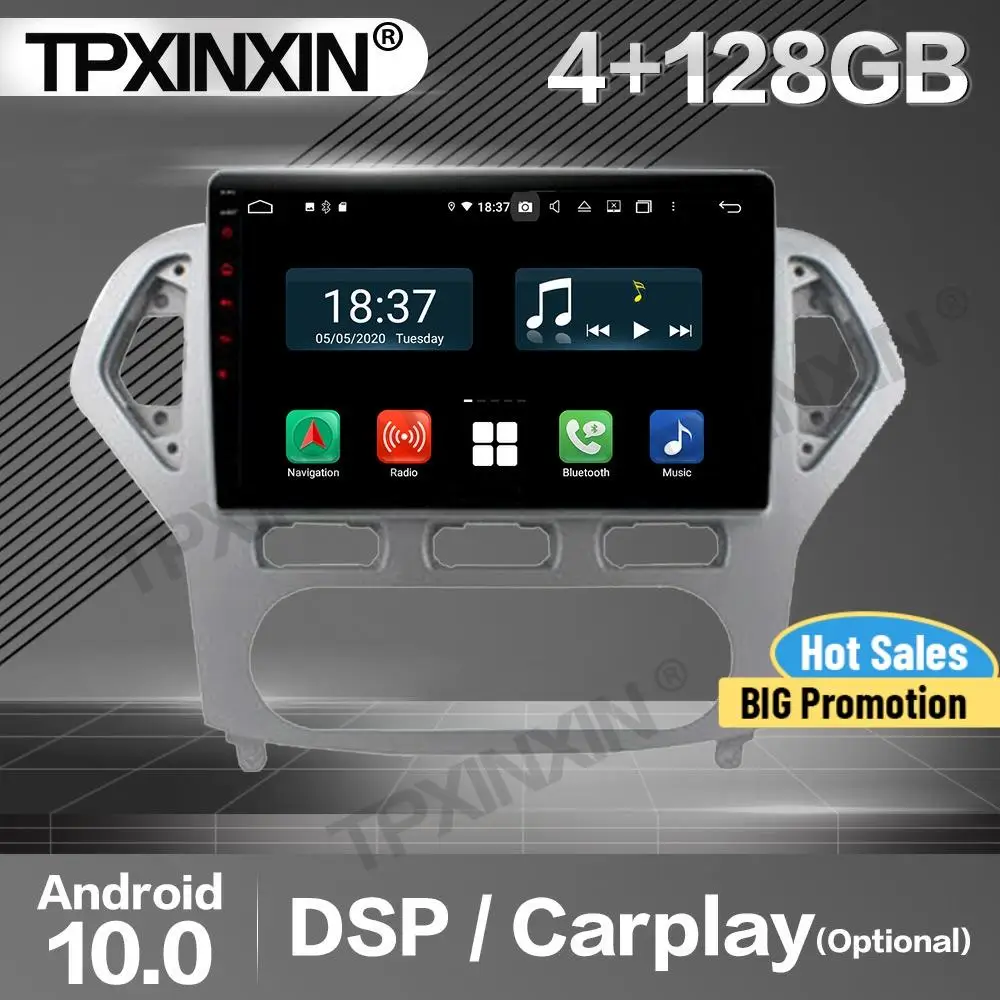 

Автомагнитола 128G Carplay, 2 Din, стереоприемник, Android 10, для Ford Mondeo 2007, 2008, 2009, 2010, GPS-плеер, аудиомагнитофон, головное устройство