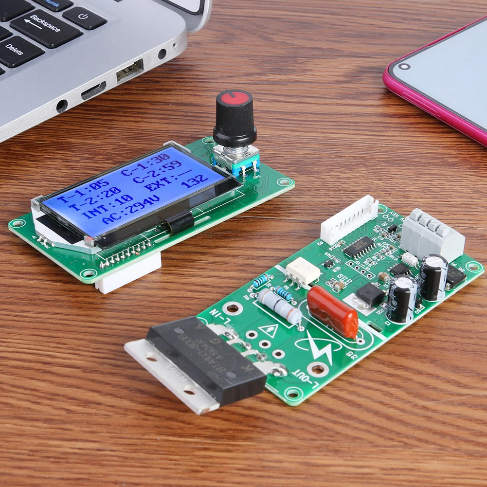 

100A LCD Display Spot Welding Machine Double Pulse Encoder Time Control Module Controller Board Timing Current Time Current